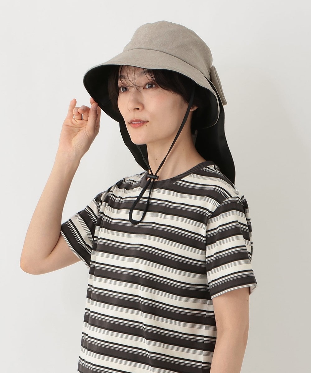 帽子 遮光日よけリボンハット
