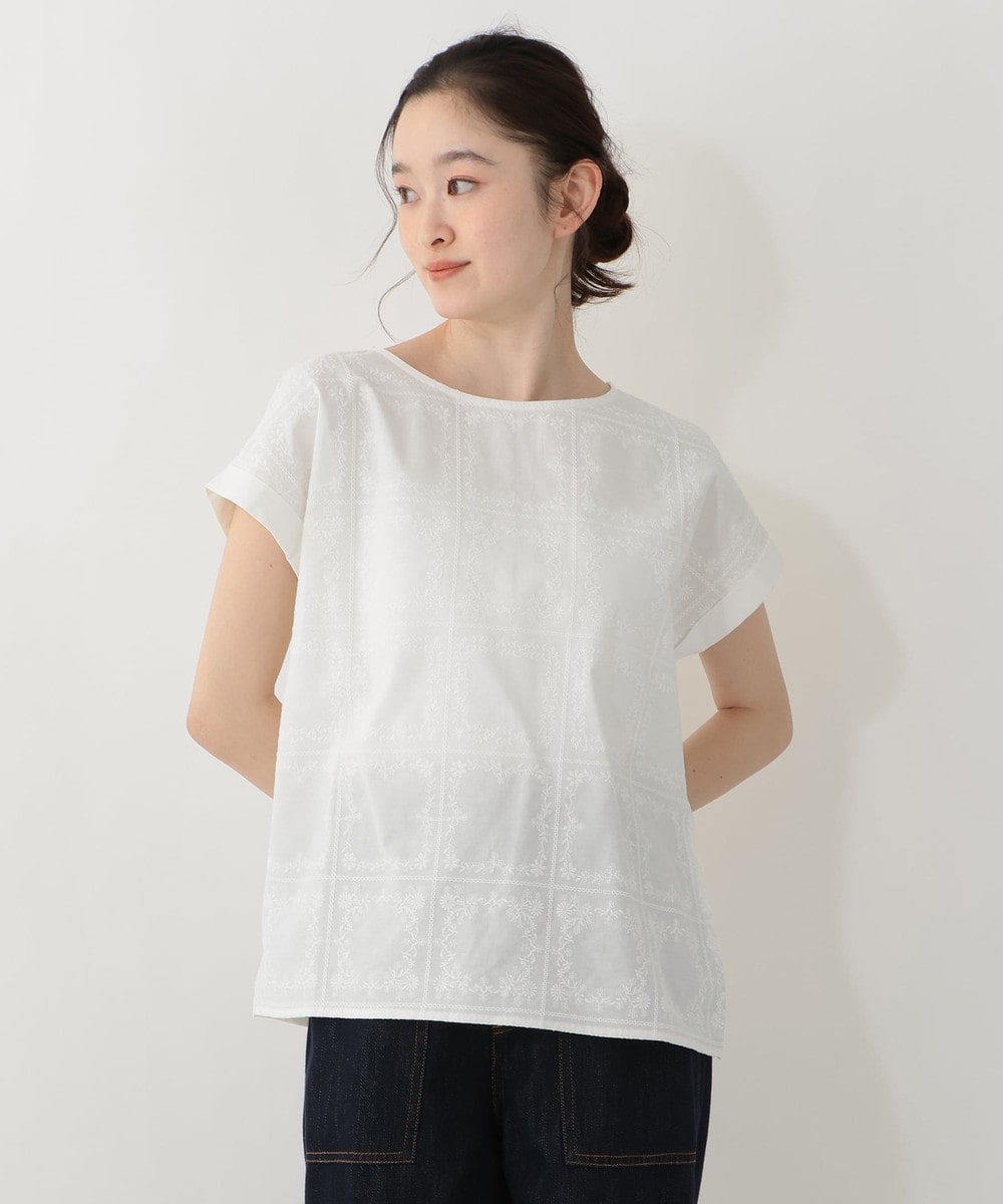 Tシャツ・カットソー 刺繍フレンチプルオーバー