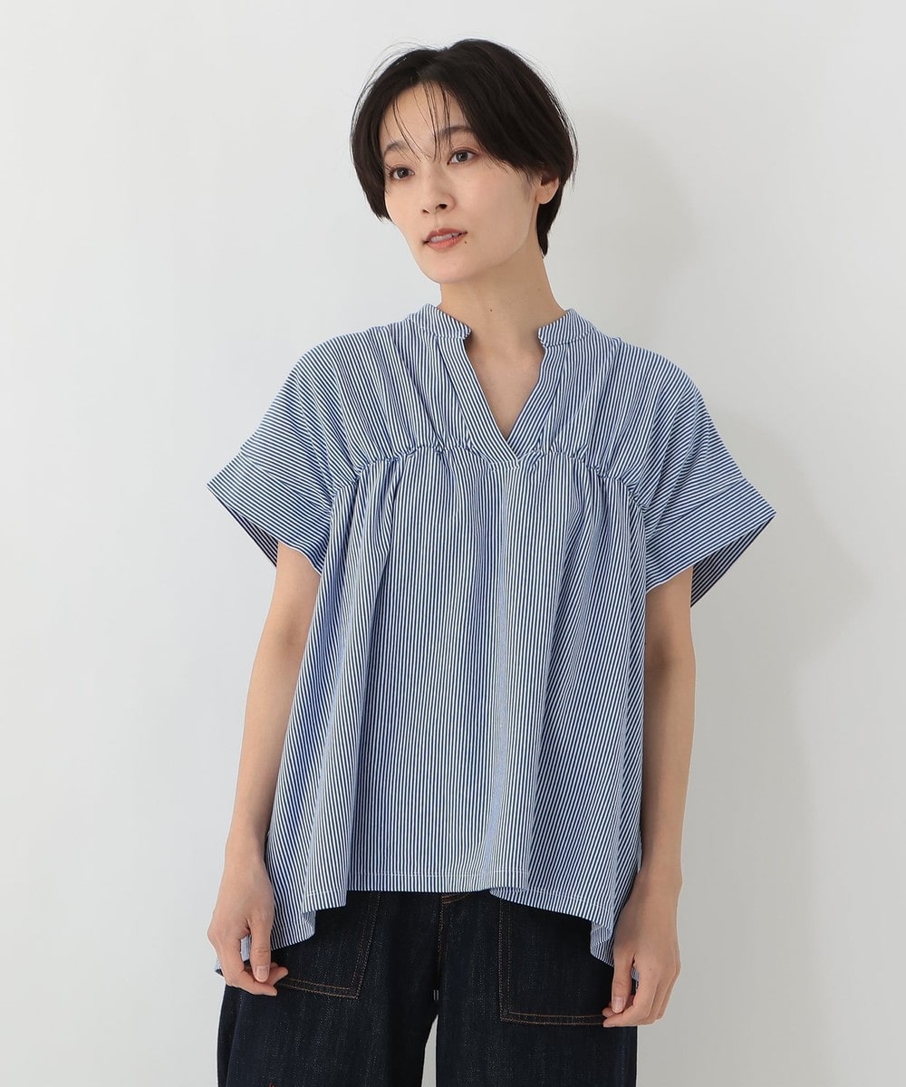 Tシャツ・カットソー ストライプシャーリングスキッパープルオーバー