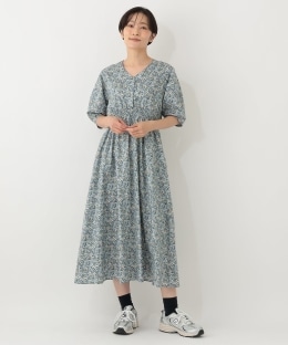 Afternoon Tea リバティ　ミナペルホネン　ワンピース オンラインストア・一部店舗限定】Vネックパフスリーブワンピース