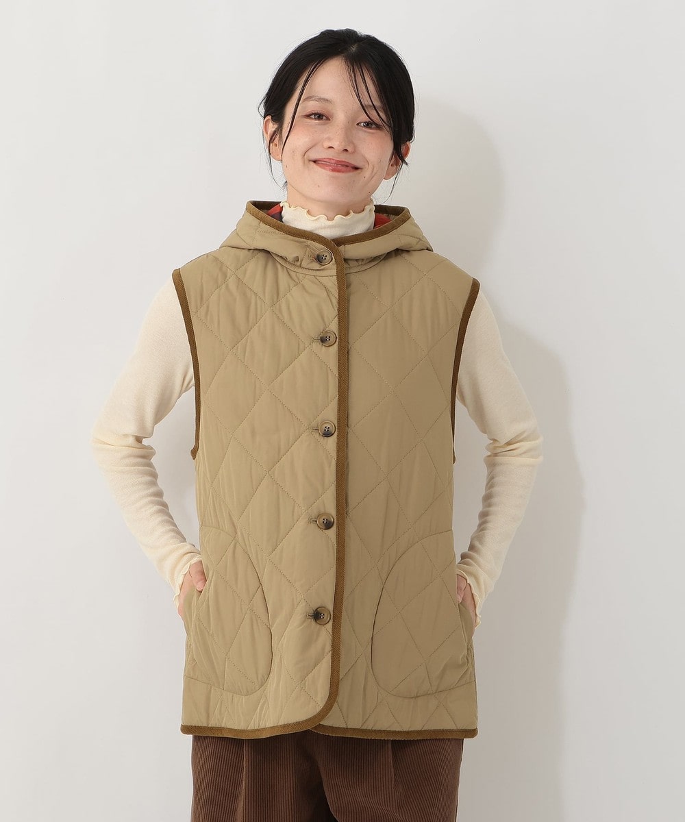 アウター 【洗える】フード付きキルティングベスト/Afternoon Tea Original Tartans
