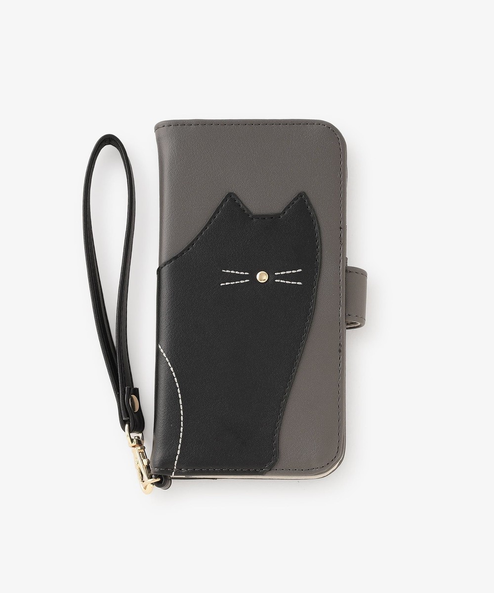 スマホケース・アクセサリー ネコシルエットモチーフiPhone15/14/13ケース