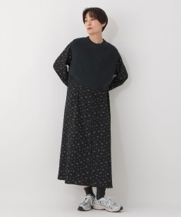 【セットアイテム】ニットベスト＆小花柄ワンピース