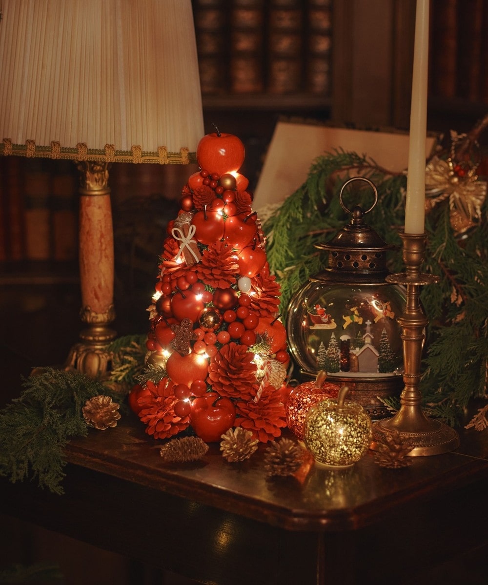 ツリー・リース 【LEDライト付き】クリスマスツリー M  アップル