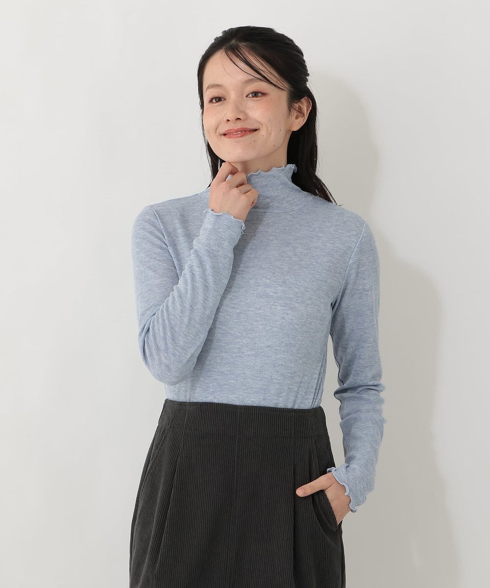 Tシャツ・カットソー 【吸湿発熱】シアーフライスメロウハイネックプルオーバー