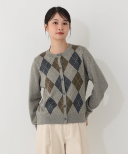 【洗える】アーガイルカーディガン