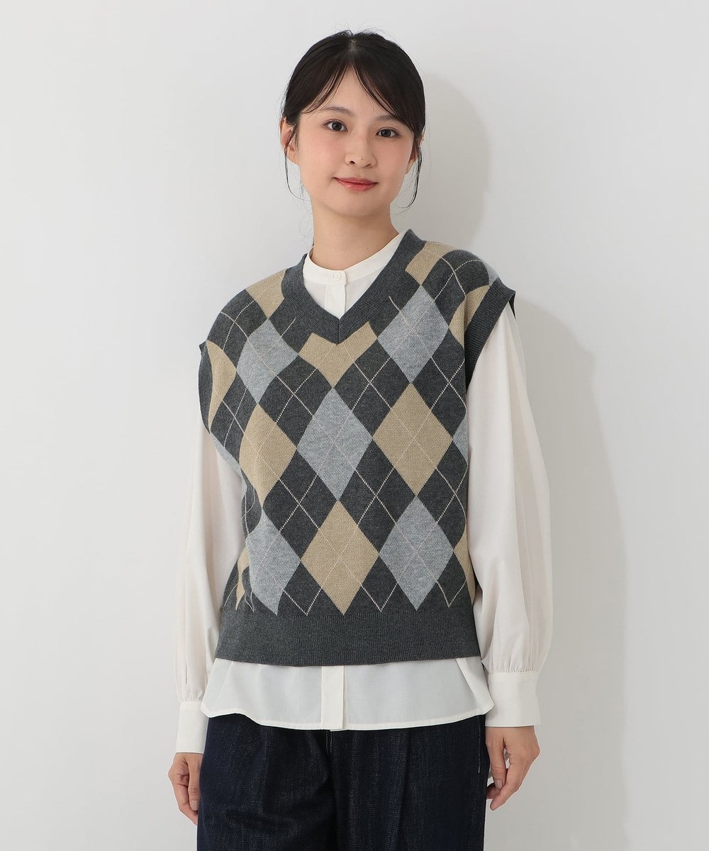 Acne studios アーガイル柄　ダメージ加工ベスト 前後2WAY 洗える】アーガイルベスト | アフタヌーンティー公式通販サイト