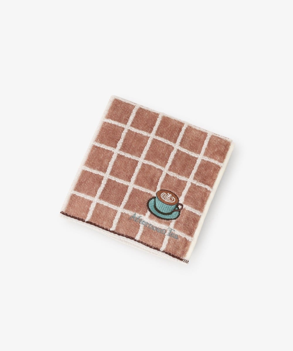 ミニタオル・ハンドタオル・ハンカチ 刺繍ミニタオル カフェラテ