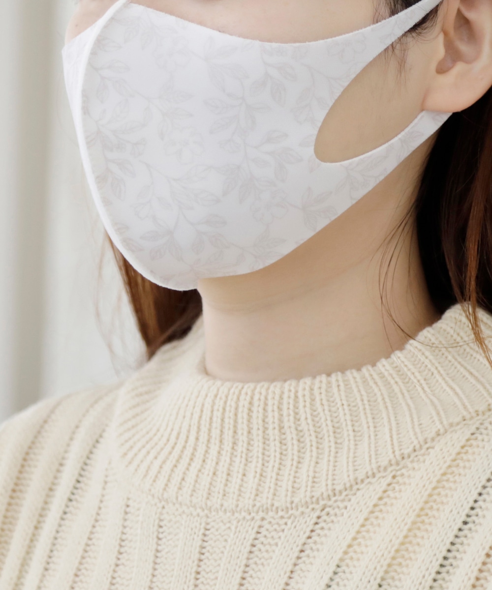 マスク・衛生用品 フラワー柄洗える抗菌マスク3枚セット/女性向けMサイズ
