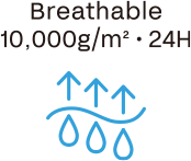 Breathable 10,000g/㎡・24H