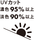 UVカット濃色95%以上淡色90%以上