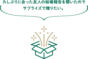 久しぶりに会った友人の結婚祝いを聞いたのでサプライズで贈りたい