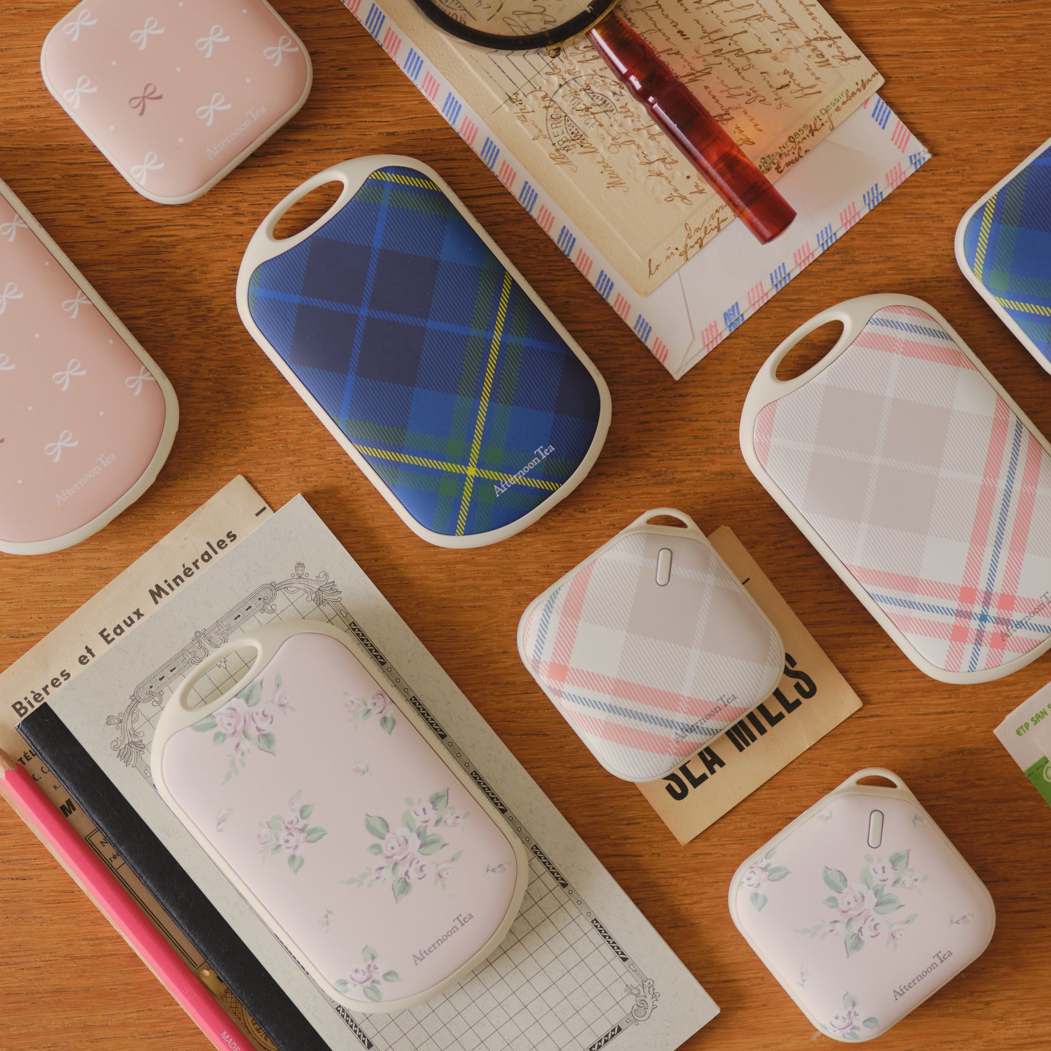 タータンチェック柄オーバルエコハンドウォーマー/Afternoon Tea